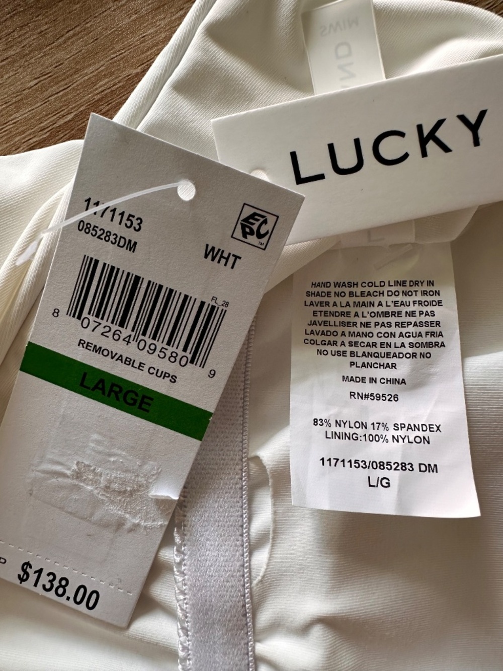 Lucky Brand Marabella One Piece Swimsuit White Size Large - Picture 10 of 11